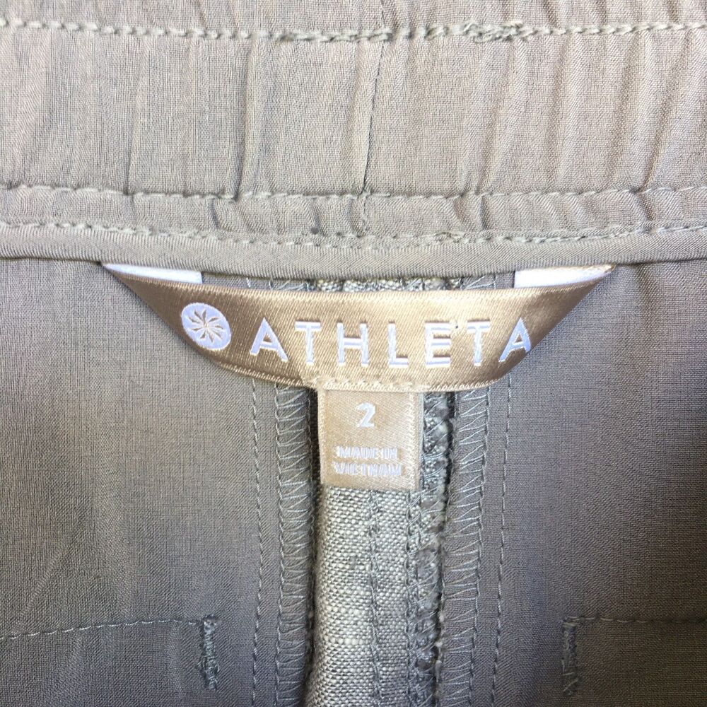 Athleta Cabo Linen Shorts Women 2 Pull On Lightweight Chinos Beach Outdoors - Picture 4 of 10